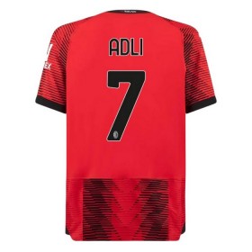 Levné AC Milán Adli 7 Domácí Fotbalové dresy 2023-24 Krátký Rukáv